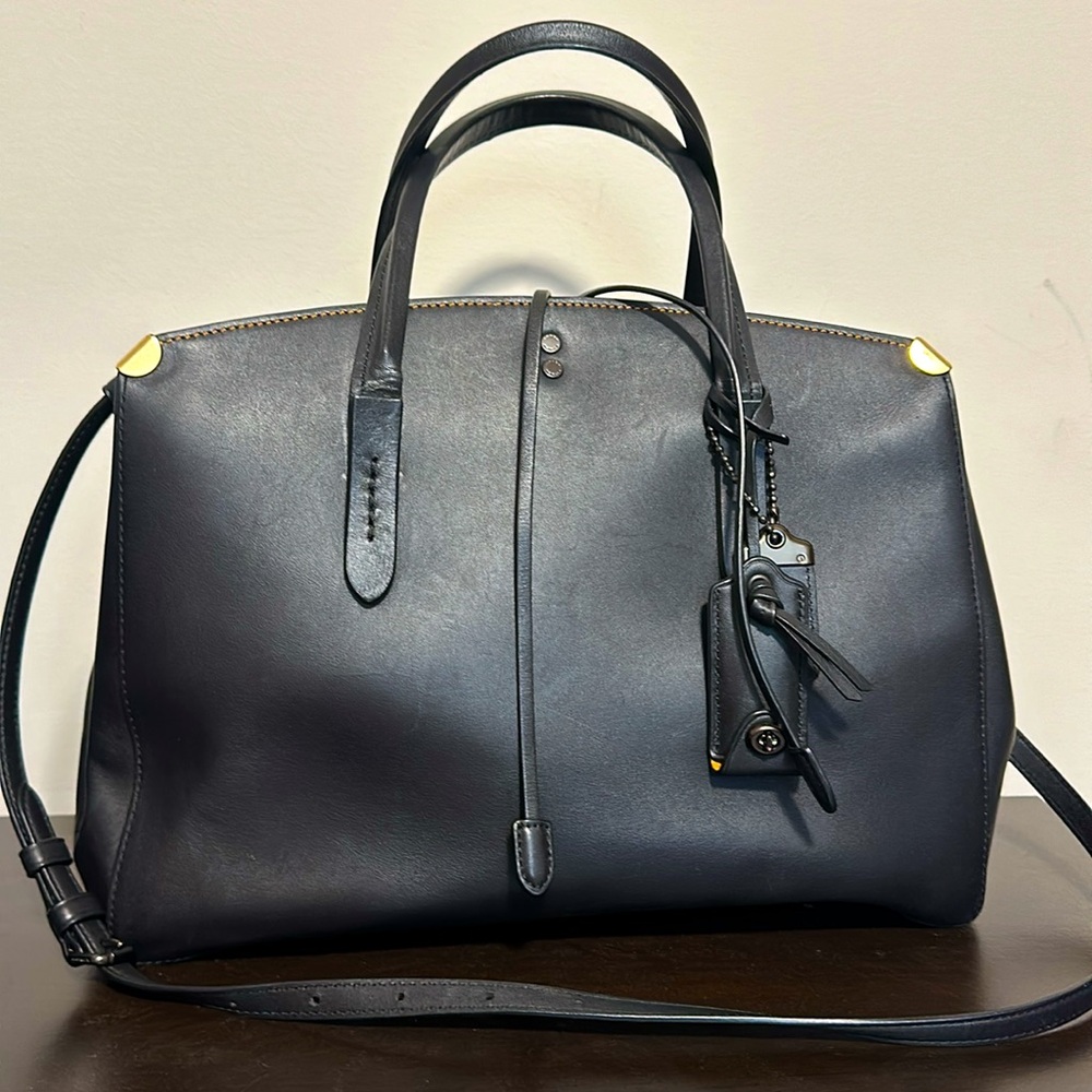 Coach Black Shoulder Bag with Gold Accents
